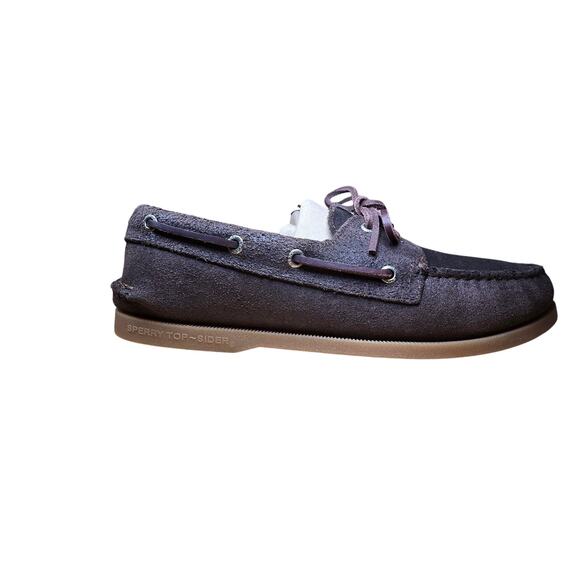 Sperry Men's Authentic Original 2-Eye Seacycled Boat Shoe in Cozy Java Worn 2x - Picture 3 of 8